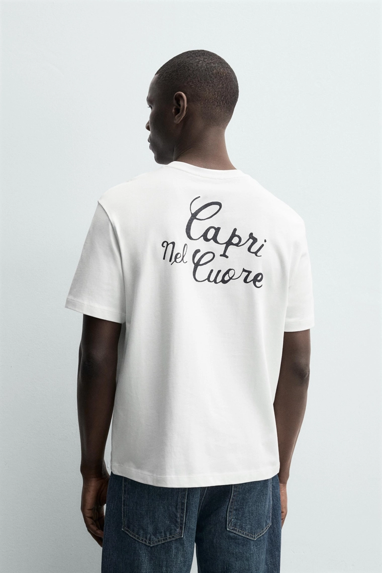 Футболка прямого кроя с лозунгом