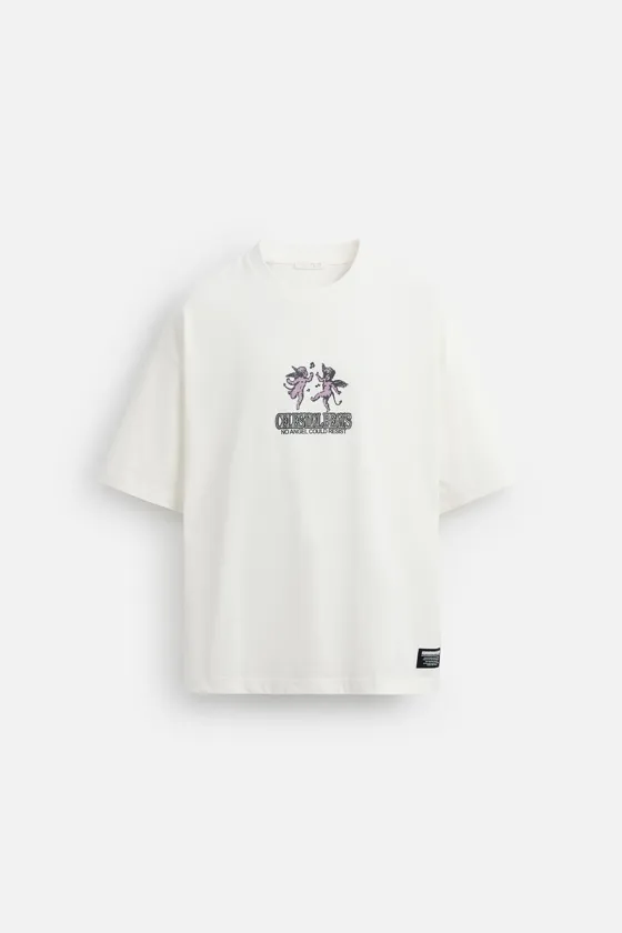 Футболка с контрастным принтом