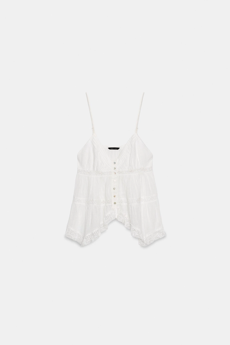 Топ с аппликацией и регулируемыми бретелями