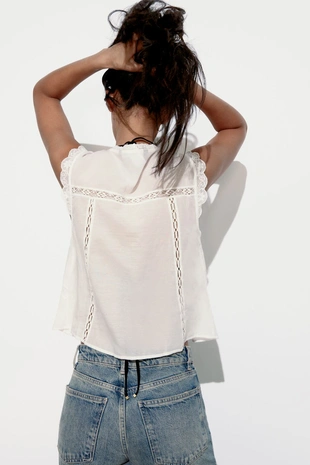 Топ с вышивкой и завязками- Заказать в России