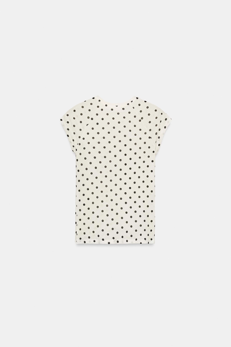 Футболка с короткими рукавами в горошек из хлопка supima®