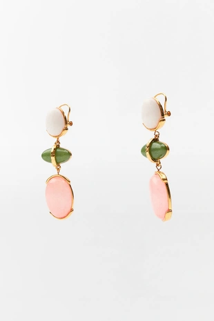 Серьги со свисающими камнями- Заказать в России