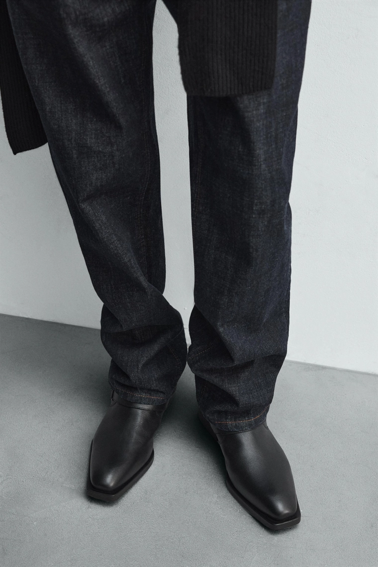 Кожаные ботинки с пряжкой