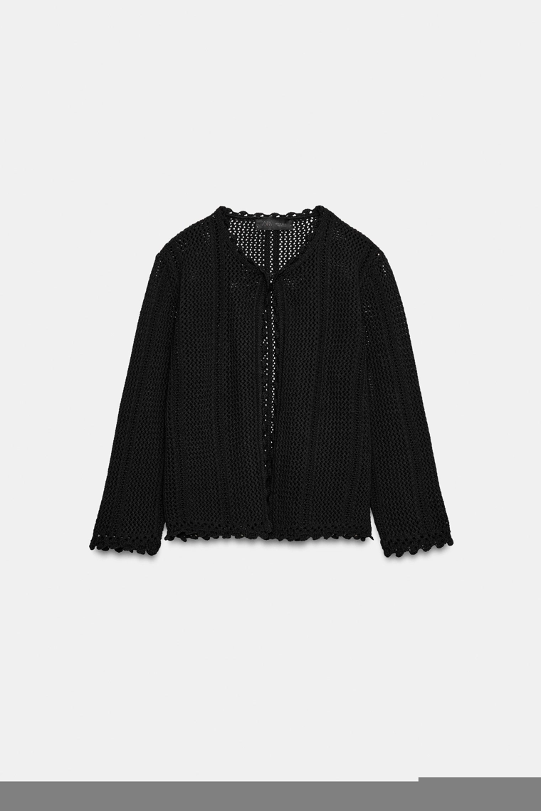 Кардиган с вязаным узором