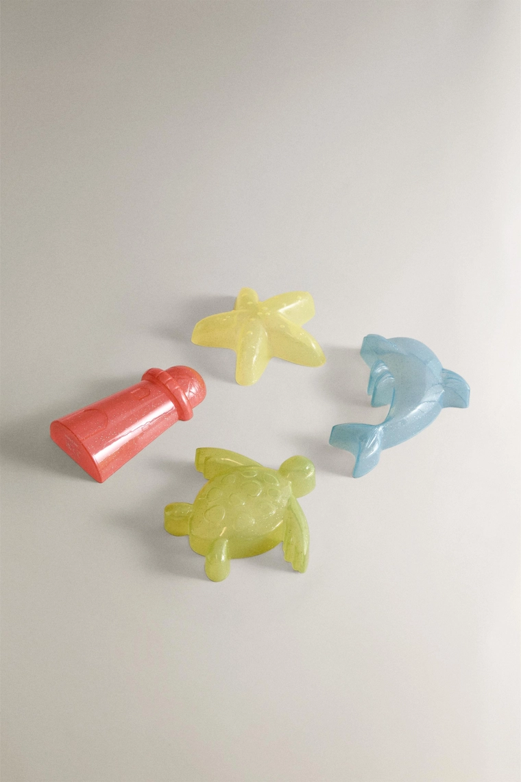 Набор пляжных форм для лепки детских (набор из 4 штук) с блестящим покрытием