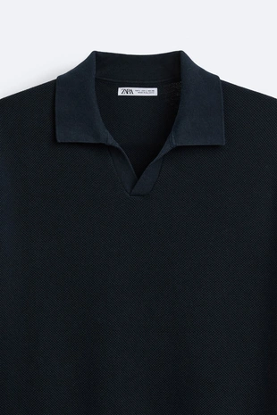 Поло из рельефного трикотажа- Заказать в России