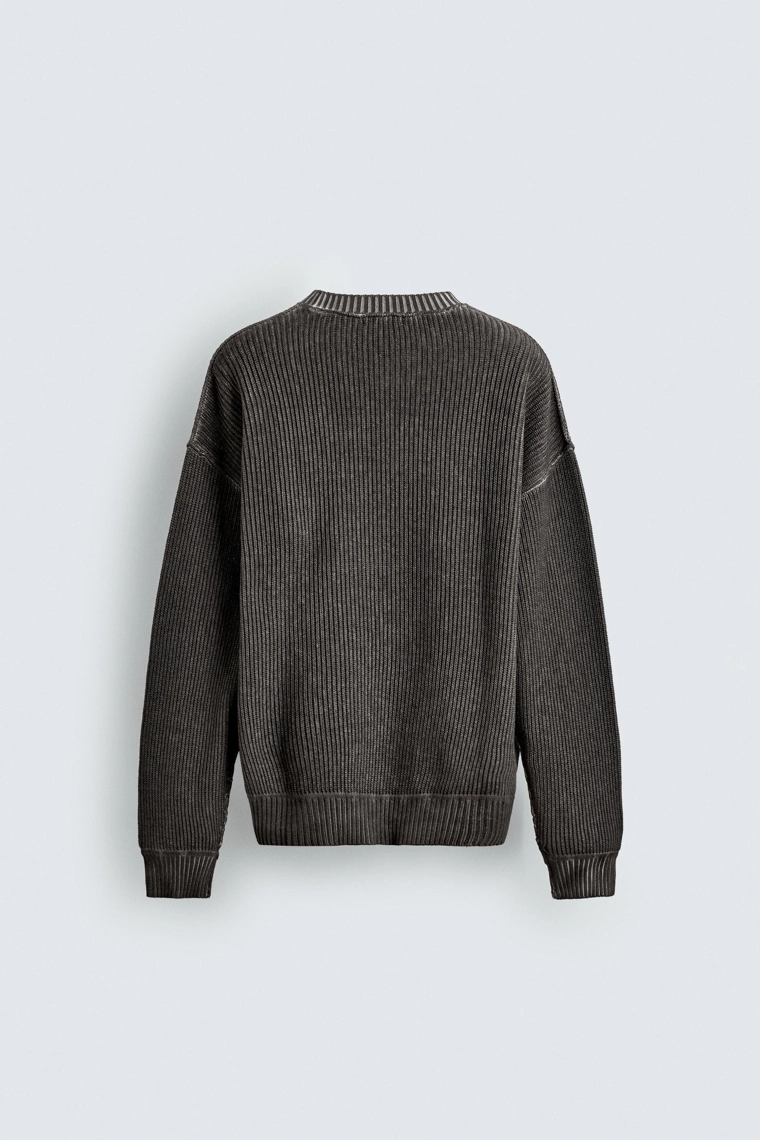 Джемпер с принтом и эффектом выцветания