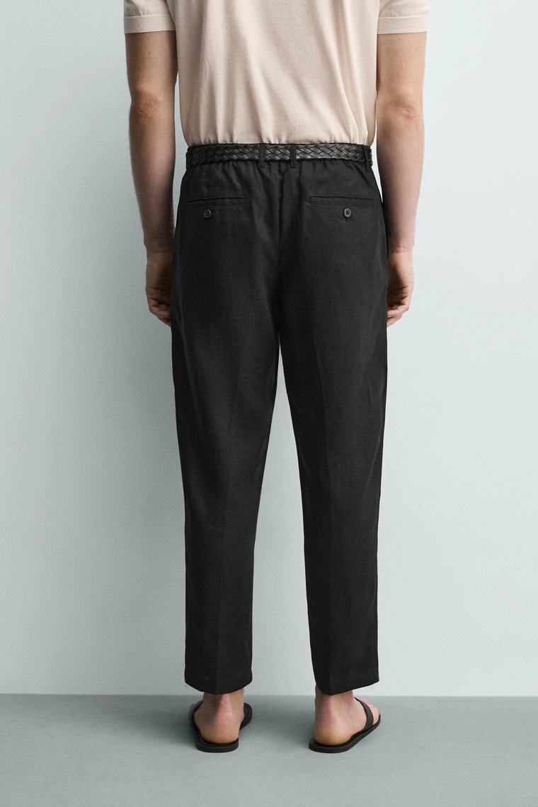 Брюки свободного кроя из 100% льна