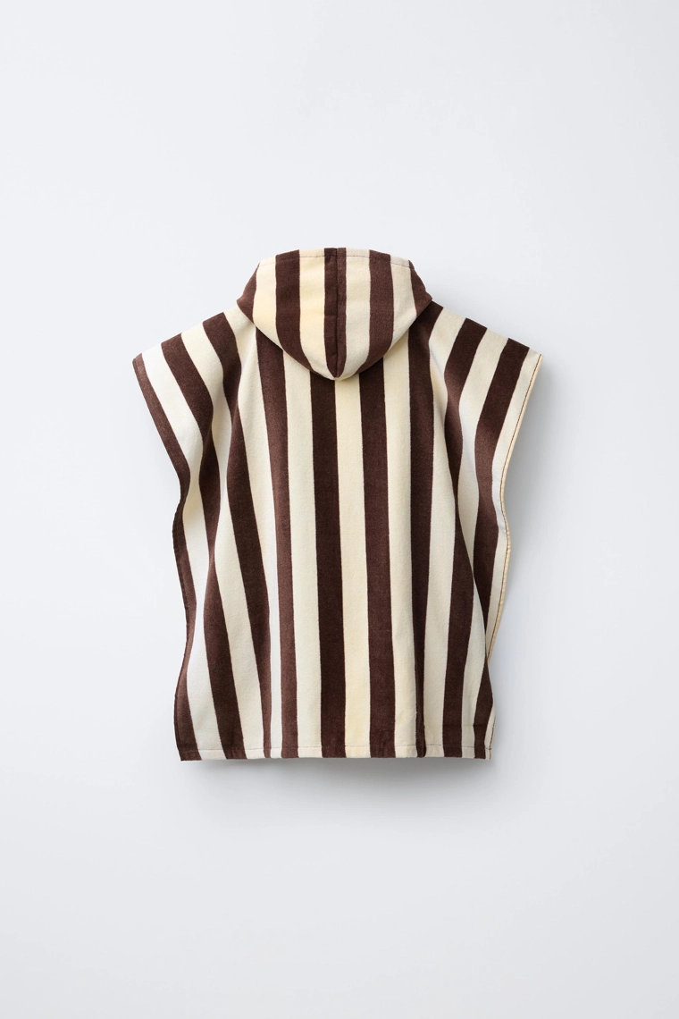 Полотенце-пончо в полоску