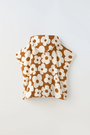 Пляжная полотенце-пончо TOALLA коричневого цвета- Заказать в России