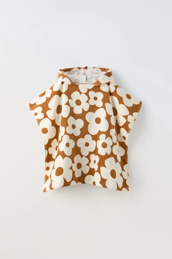 Пляжная полотенце-пончо toalla коричневого цвета