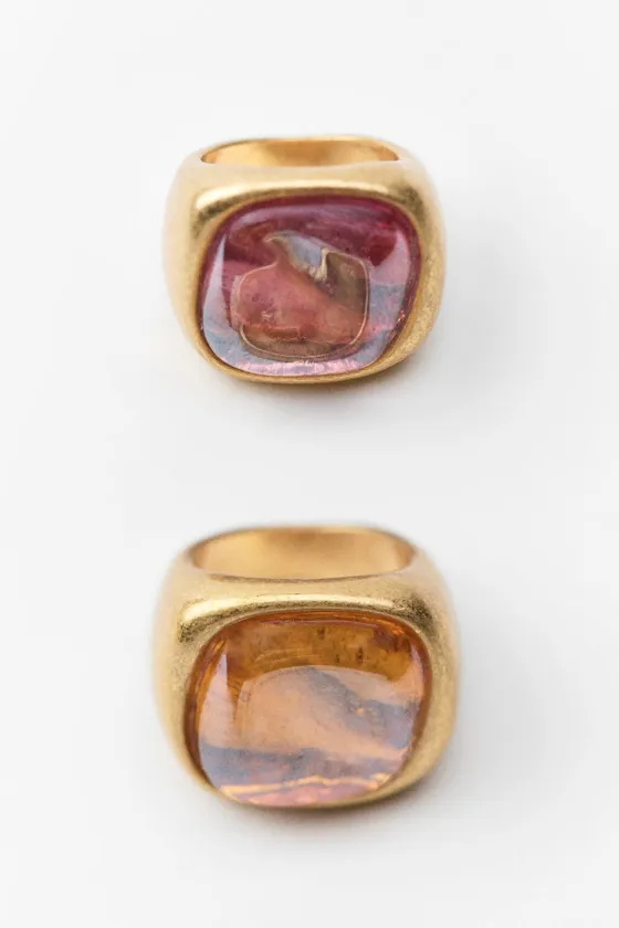 НАБОР ИЗ ДВУХ КОЛЕЦ СО СТРАЗАМИ