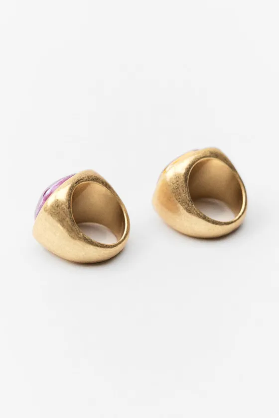 НАБОР ИЗ ДВУХ КОЛЕЦ СО СТРАЗАМИ