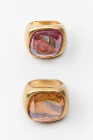 Набор из двух колец со стразами- Заказать в России