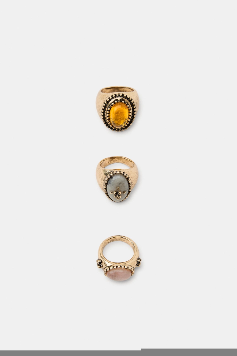 Набор из 3 каменных колец