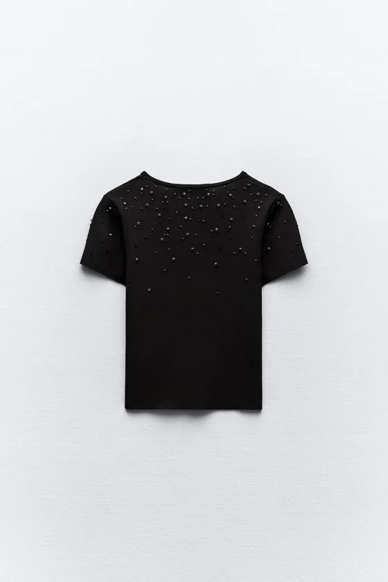 ВЫШИТЫЙ БИСЕРОМ ВЯЗАНЫЙ ТОП