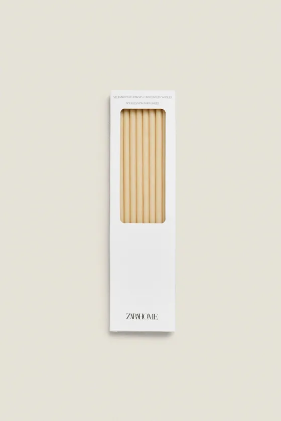 Набор тонких декоративных цилиндрических свечей (упаковка из 10 штук)