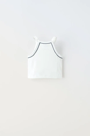 Топ из высокотехнологичной ткани с контрастной окантовкой- Заказать в России