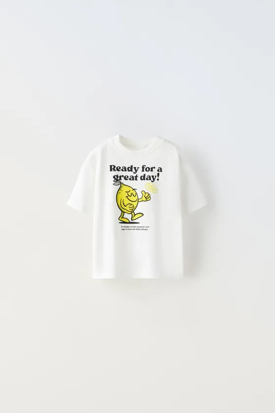 ФУТБОЛКА ИЗ ТКАНИ С ПРИНТОМ