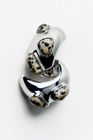 Металлические серьги с камнем- Заказать в России