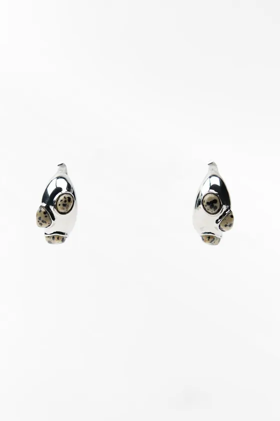 МЕТАЛЛИЧЕСКИЕ СЕРЬГИ С КАМНЕМ