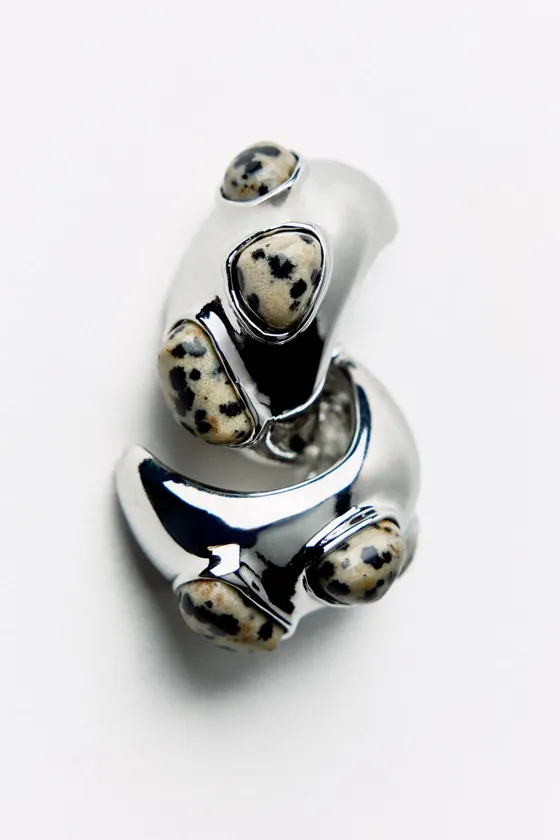 МЕТАЛЛИЧЕСКИЕ СЕРЬГИ С КАМНЕМ