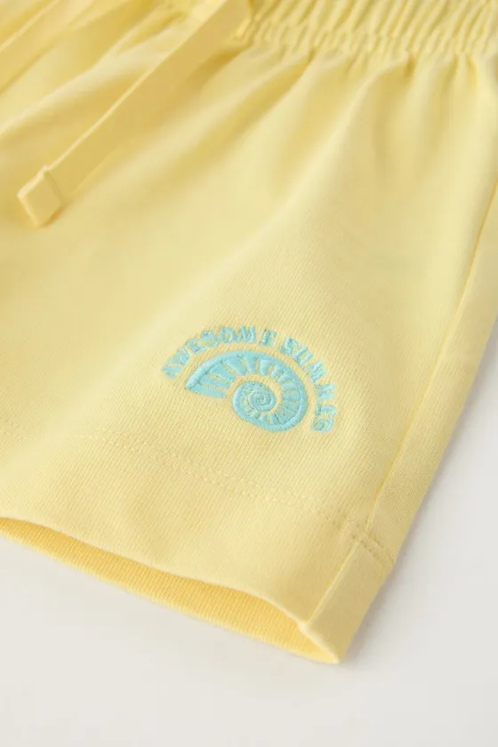 ШОРТЫ ИЗ МЯГКОЙ ТКАНИ С ВЫШИВКОЙ