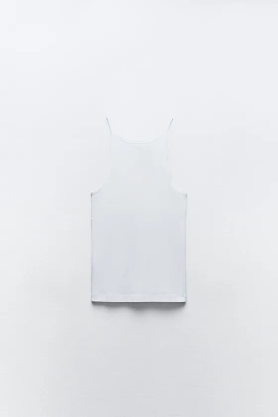 ТОП SOFT ИЗ ТКАНИ С ЭФФЕКТОМ ПОТЕРТОСТИ С БРЕТЕЛЯМИ