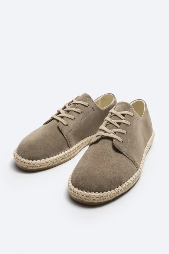 ЗАМШЕВЫЕ ЭСПАДРИЛЬИ СО ШНУРОВКОЙ