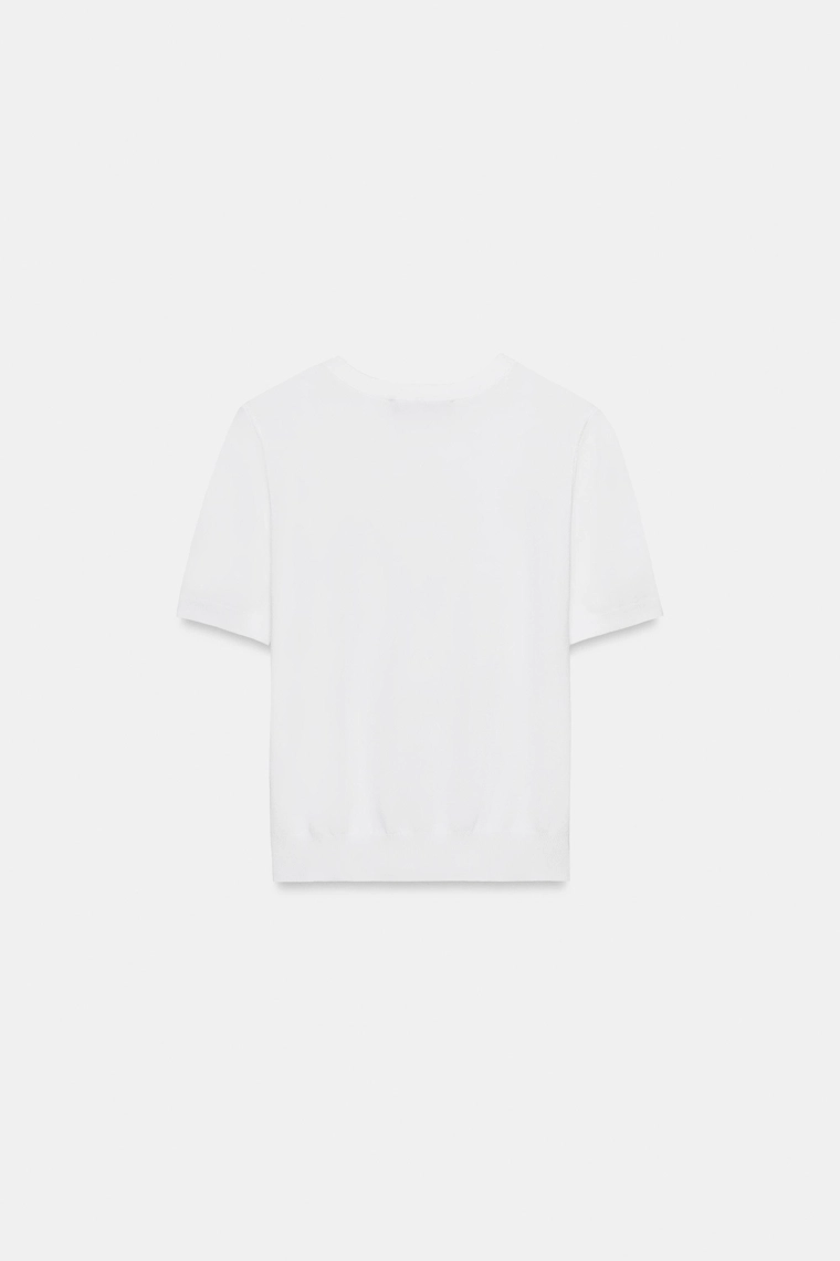 Трикотажный свитер с коротким рукавом