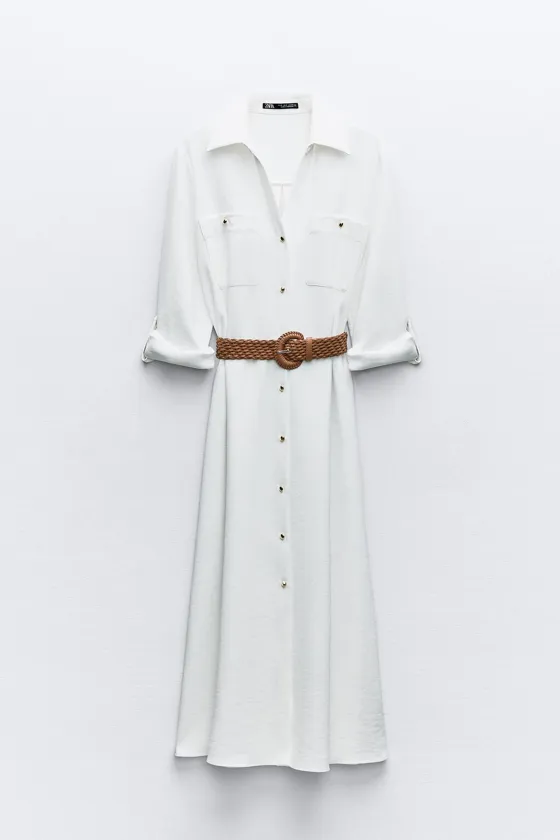 ПЛАТЬЕ-РУБАШКА С ПОЯСОМ