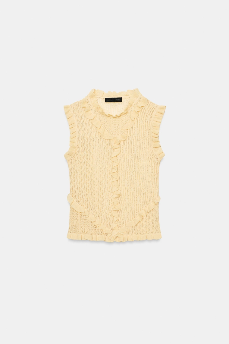 Топ без рукавов с круглым вырезом