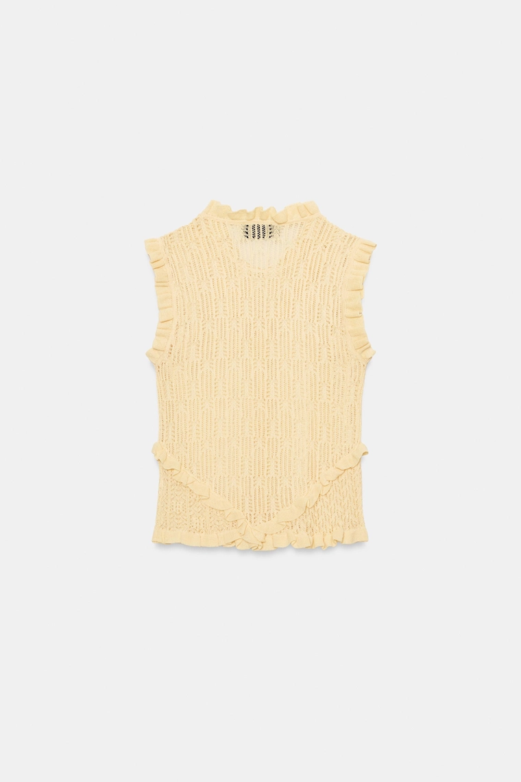 Топ без рукавов с круглым вырезом