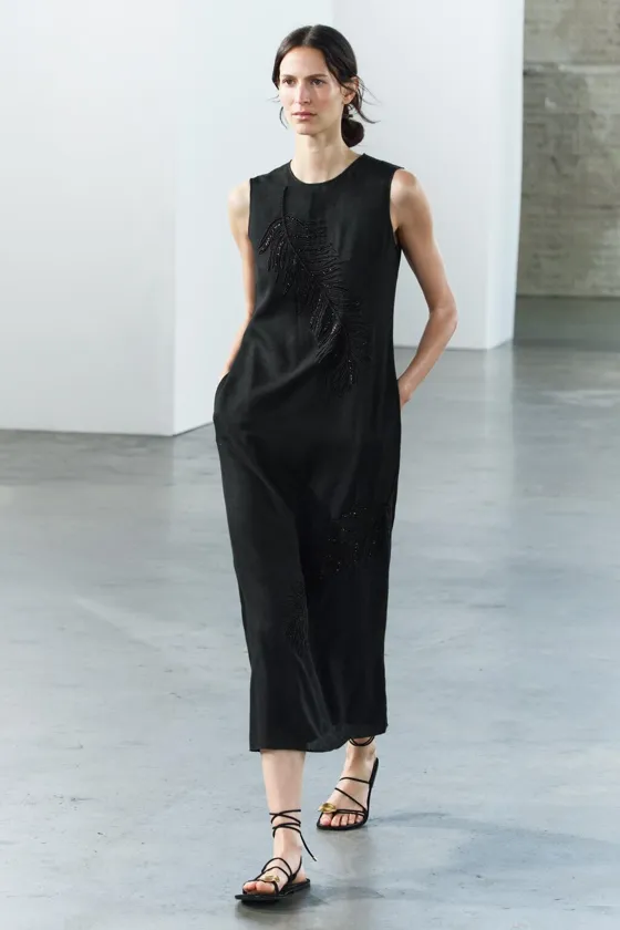 ПЛАТЬЕ МИДИ С ВЫШИВКОЙ — ZW COLLECTION