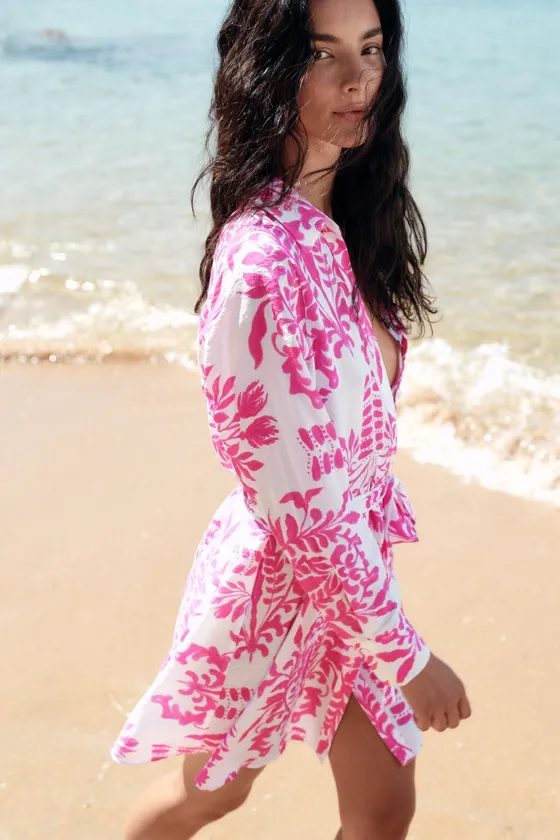 ПЛАТЬЕ-РУБАШКА В ПОЛОСКУ С ПОЯСОМ