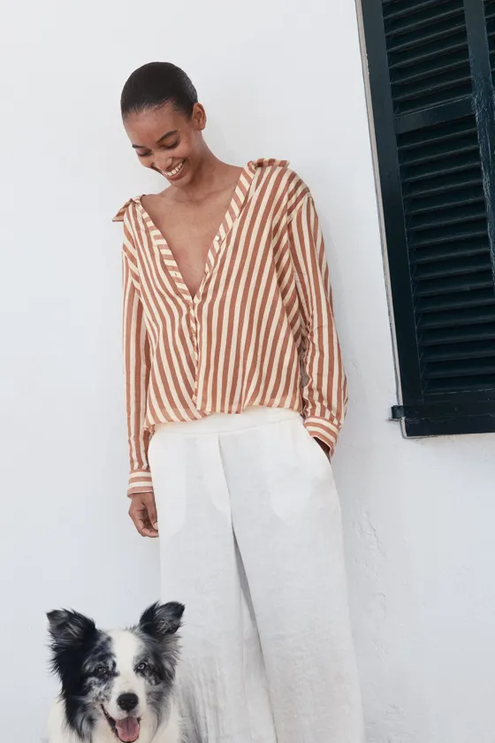 РУБАШКА СВОБОДНОГО КРОЯ В ПОЛОСКУ