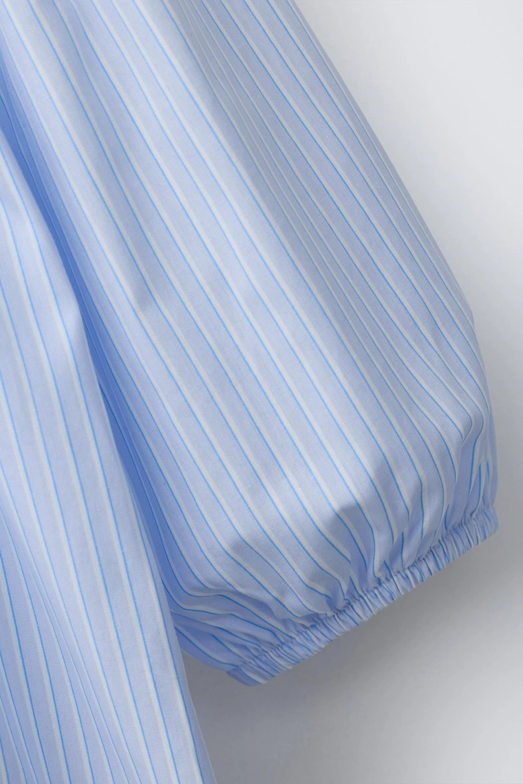 Платье с вишивкой и воротником питера пэна из поплина