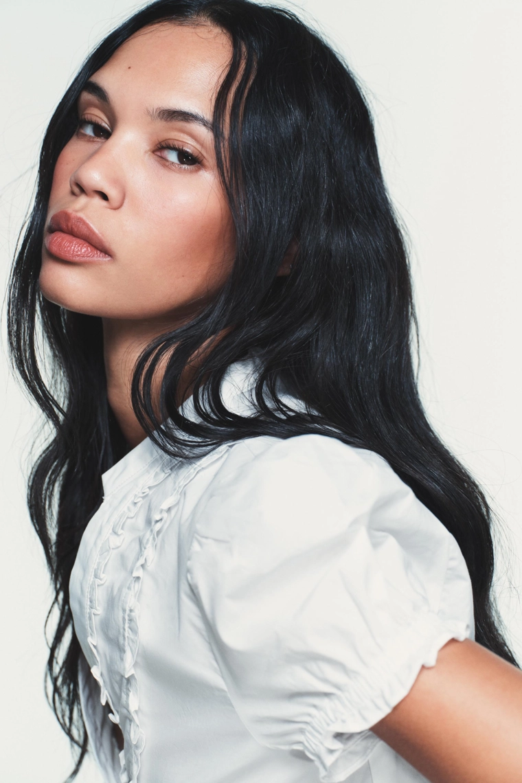 Рубашка из поплина с оборками