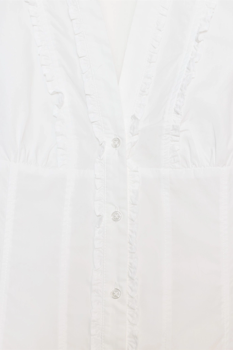 Рубашка из поплина с оборками