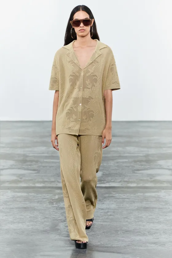 ЖАККАРДОВОЕ ТРИКОТАЖНОЕ ПОЛО OVERSIZE