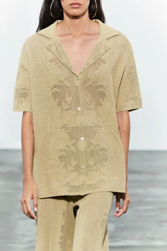 ЖАККАРДОВОЕ ТРИКОТАЖНОЕ ПОЛО OVERSIZE