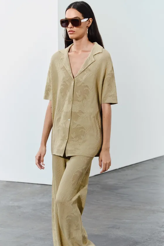ЖАККАРДОВОЕ ТРИКОТАЖНОЕ ПОЛО OVERSIZE