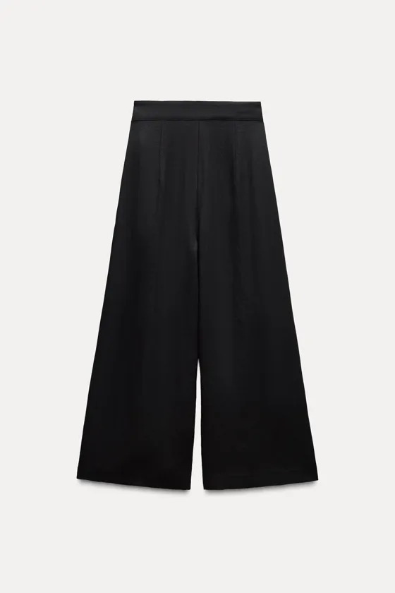 БРЮКИ ИЗ СМЕСОВОГО ЛЬНА С ЗАЩИПАМИ — ZW COLLECTION