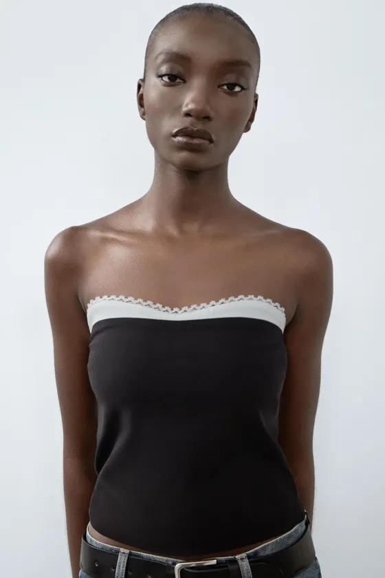 Top bandeau negro zara hotsell