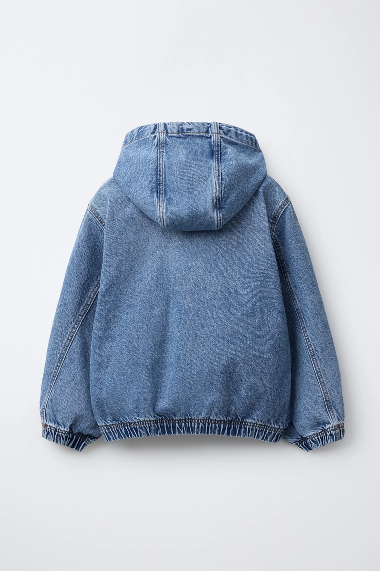 Джинсовая толстовка-куртка с капюшоном