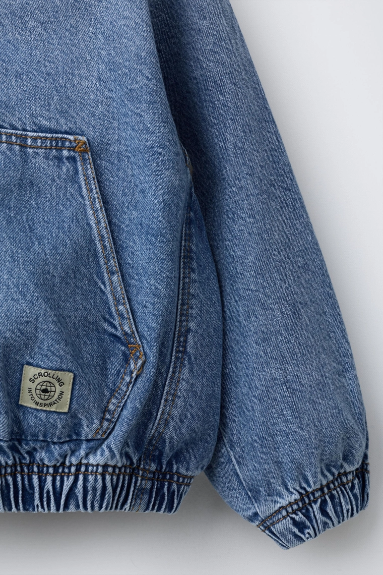 Джинсовая толстовка-куртка с капюшоном