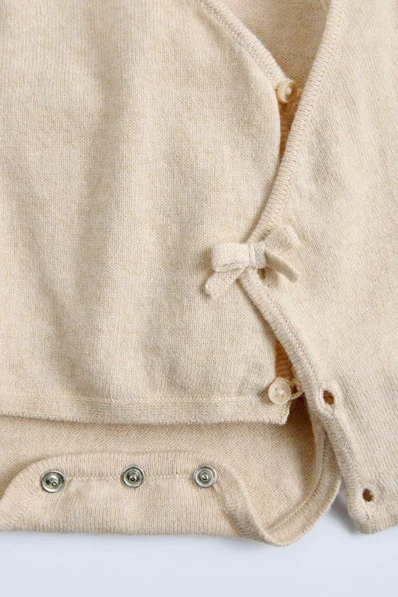 Трикотажный боди из хлопка и шелка