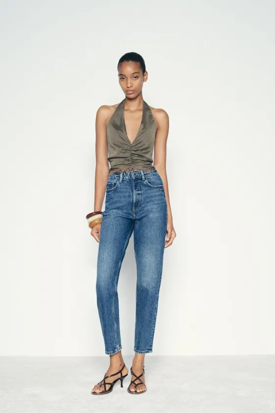 Zara Джинсы с высокой посадкой z1975 «мом фит» - Цвет синий - blue