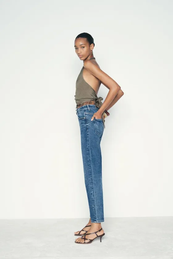 Zara Джинсы с высокой посадкой z1975 «мом фит» - Цвет синий - blue