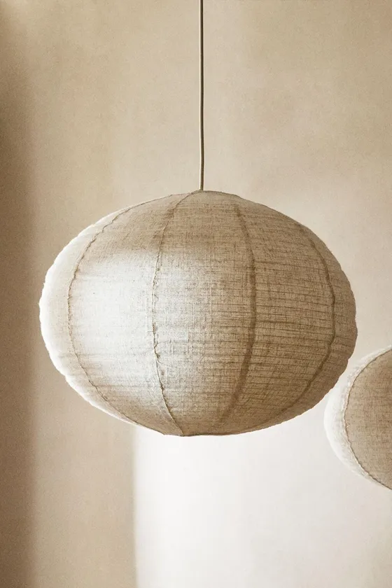 Подвесной абажур из льна